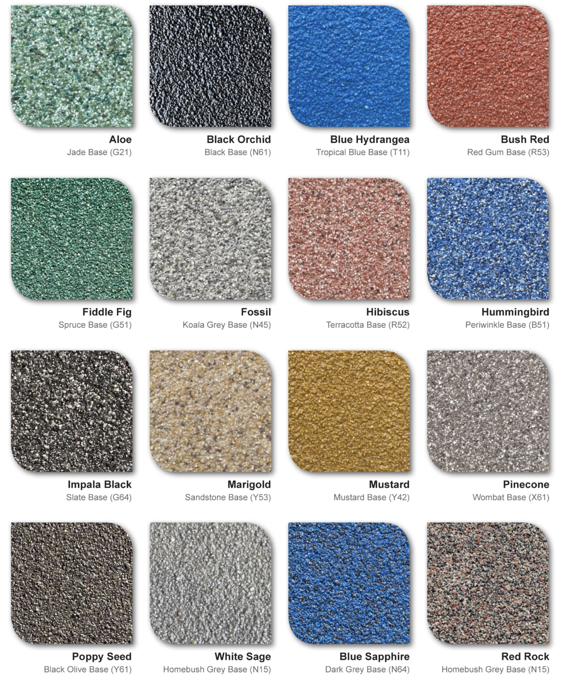 Epoxy Colour Chart - Flooring Colour Options | Danick Flooring Services